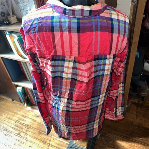 SO Perfect red plaid lumber XL flannel button down shirt - Picture 2 of 3